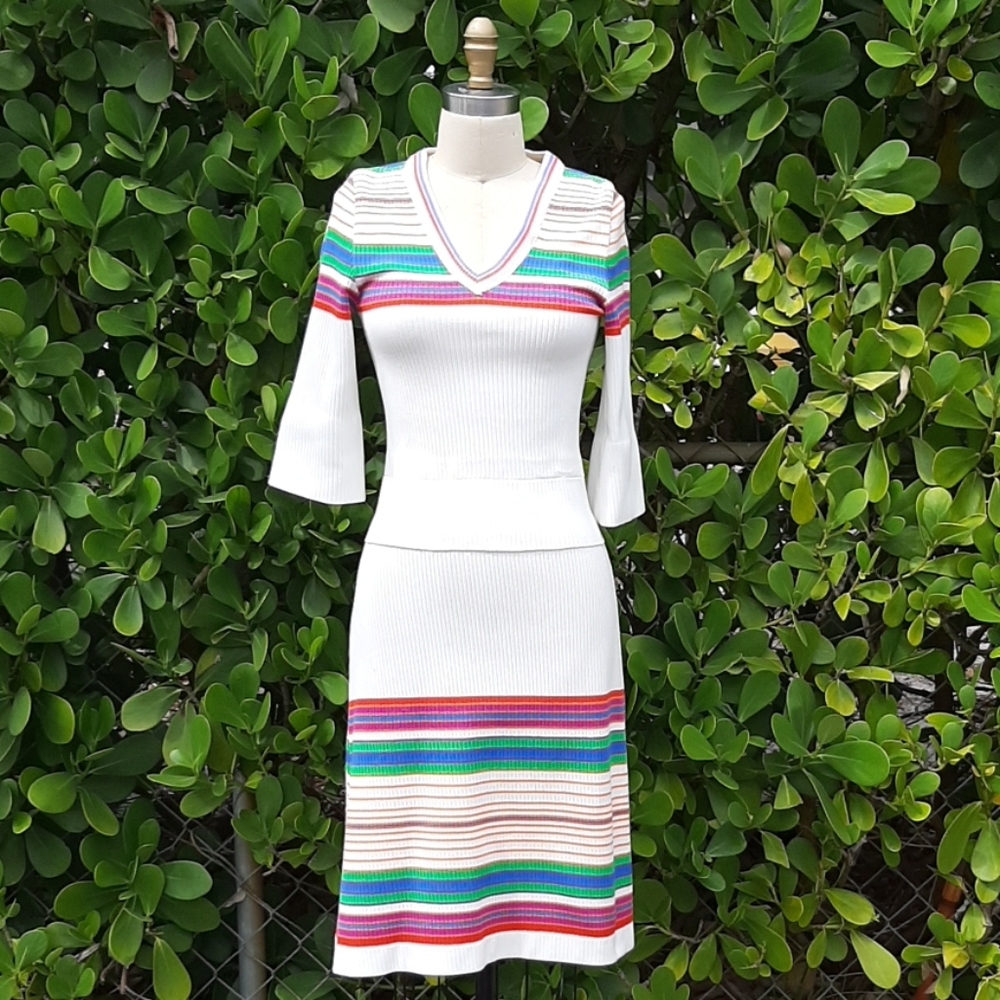 Vintage knit striped dress
